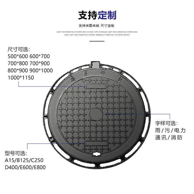 廠家現(xiàn)貨 900球墨鑄鐵井蓋 高分子地溝蓋板 款式多樣第12張